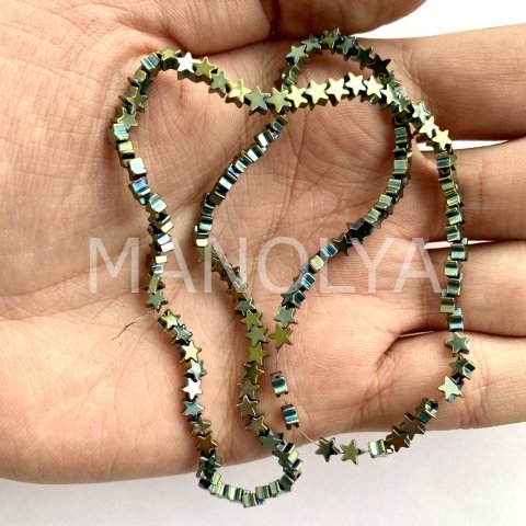 4mm. YEŞİL YILDIZ HEMATİT DİZİ
