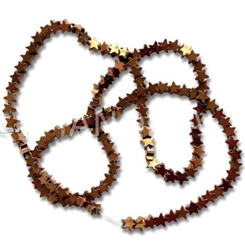 4mm. BRONZ YILDIZ HEMATİT DİZİ