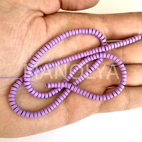 4mm. MAT LİLA HEMATİT DİZİ
