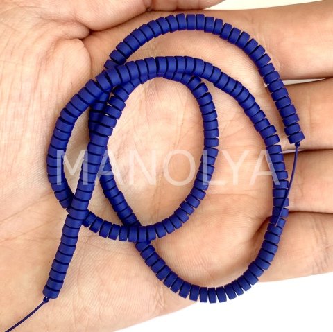4mm. MAT LACİVERT HEMATİT DİZİ