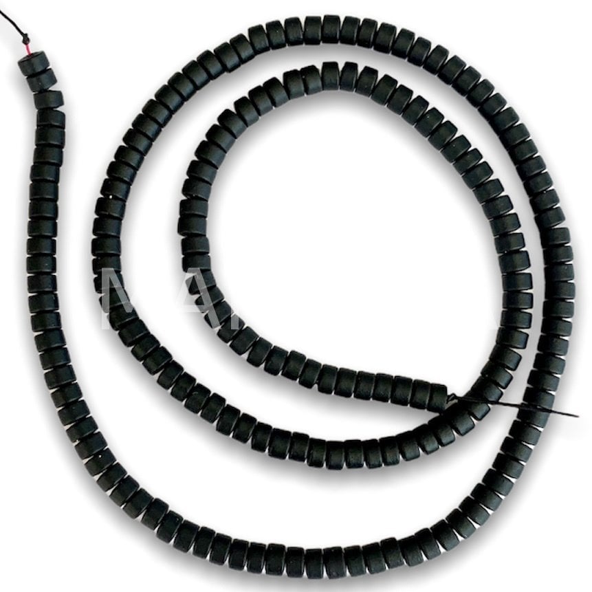 4mm. MAT SİYAH HEMATİT DİZİ