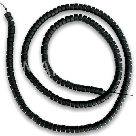 4mm. MAT SİYAH HEMATİT DİZİ