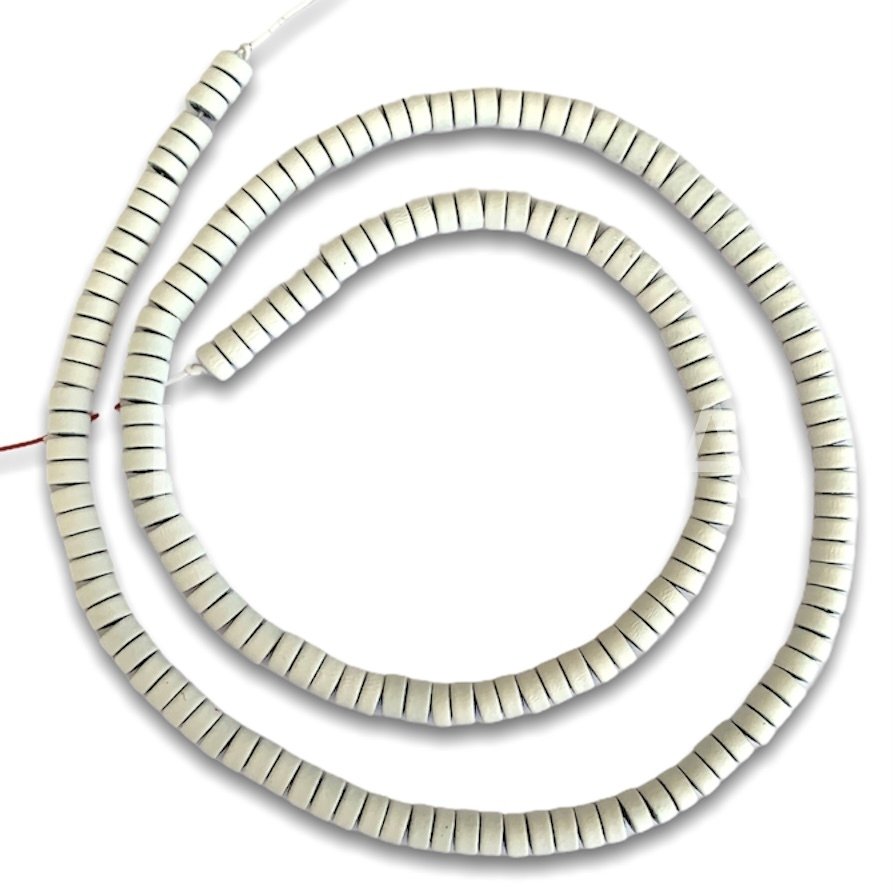 4mm. MAT BEYAZ HEMATİT DİZİ