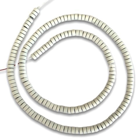 4mm. MAT BEYAZ HEMATİT DİZİ