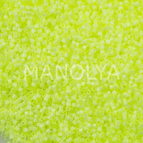 DB1857-MIYUKI DELICA 11/0 SILK INSIDE DYED LIMEADE