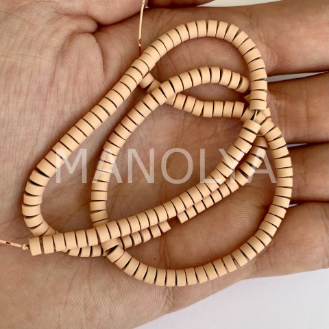 4mm. MAT BEJ HEMATİT DİZİ