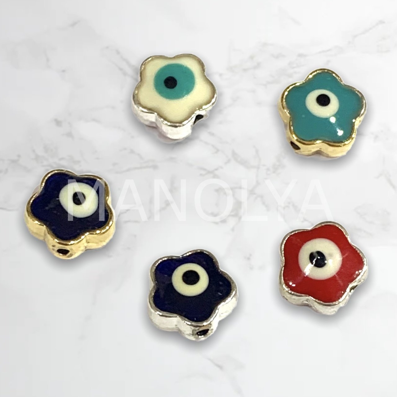 8mm. KÜÇÜK MİNELİ ÇİÇEK NAZAR BOCUĞU