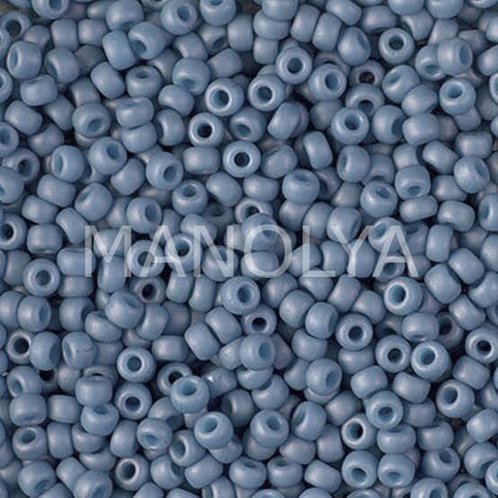 11-92074 MIYUKI SEEDBEADS MATTE OPAQUE PALE DENIM LUSTER