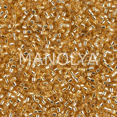 DB042-DELICA BEAD SILVER LINED GOLD