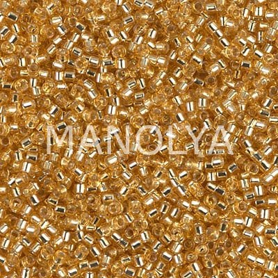 DB042-DELICA BEAD SILVER LINED GOLD