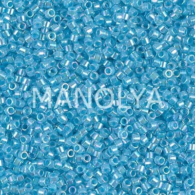 DB057-DELICA BEAD LINED SKY BLUE AB