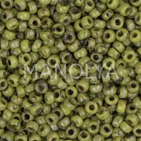 11-94515 MIYUKI SEEDBEADS OPAQUE CHARTREUSE PICASSO