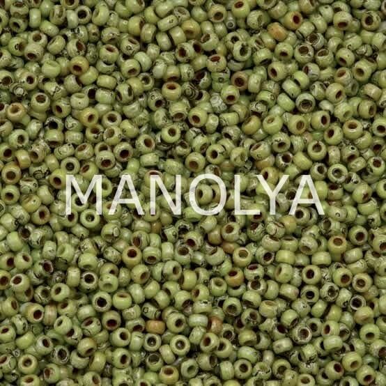 11-94515 MIYUKI SEEDBEADS OPAQUE CHARTREUSE PICASSO