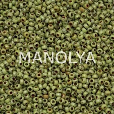 11-94515 MIYUKI SEEDBEADS OPAQUE CHARTREUSE PICASSO