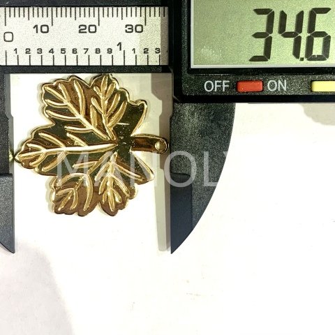 3,5cm. ALTIN KAPLAMA BÜYÜK YAPRAK
