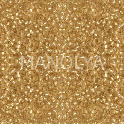 15-93F MIYUKI SEEDBEADS MATTE SILVER LINED GOLD