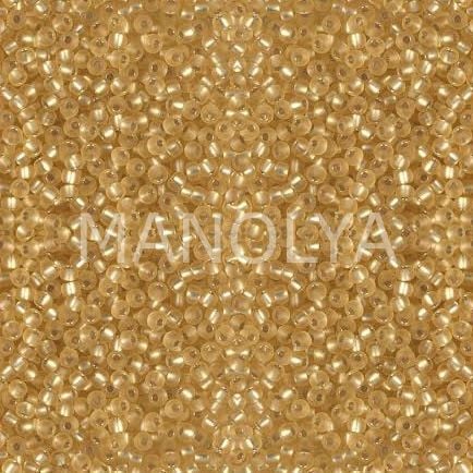 15-93F MIYUKI SEEDBEADS MATTE SILVER LINED GOLD
