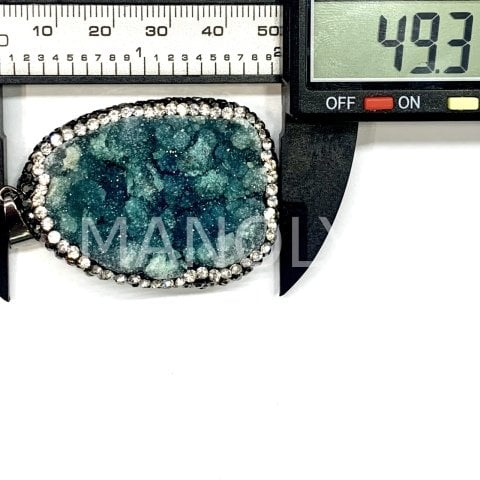 5x3,5cm. ZİRKON ÇERÇEVE DOĞAL TAŞ KOLYE UCU