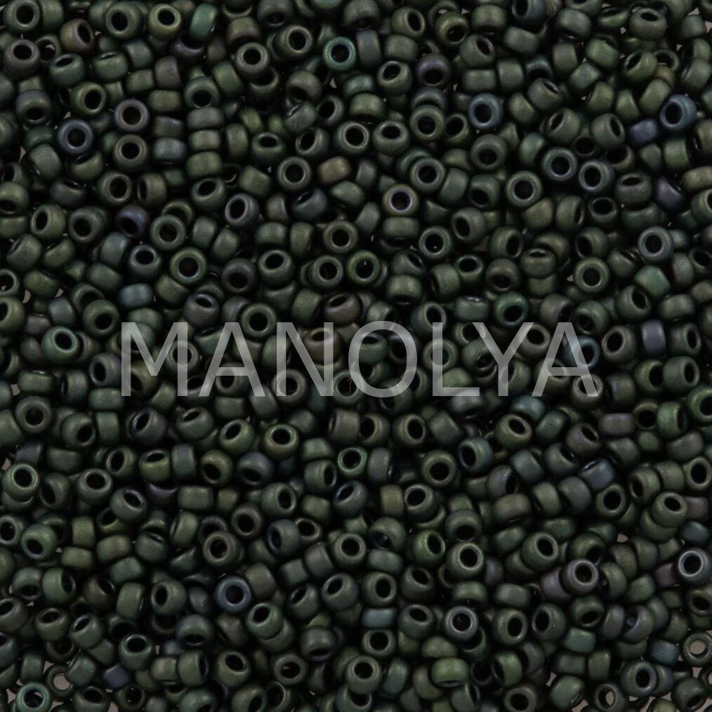 15-92066 MIYUKI SEEDBEADS MATTE METALLIC DARK GREEN IRIS