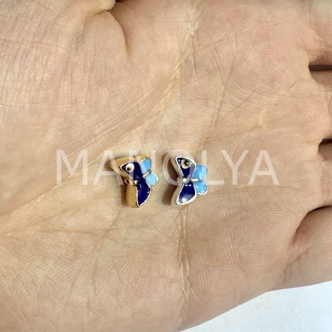 1,2cm. KELEBEK FORMLU MİNELİ NAZAR BONCUĞU