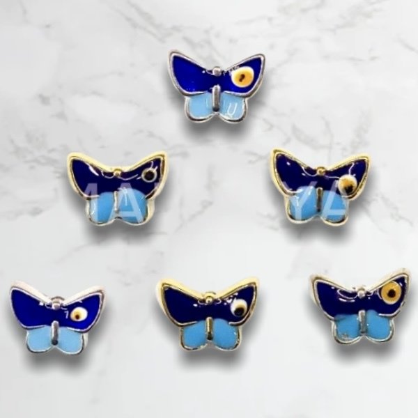 1,2cm. KELEBEK FORMLU MİNELİ NAZAR BONCUĞU
