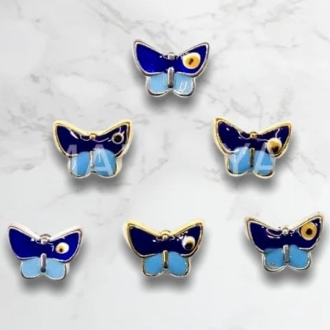 1,2cm. KELEBEK FORMLU MİNELİ NAZAR BONCUĞU