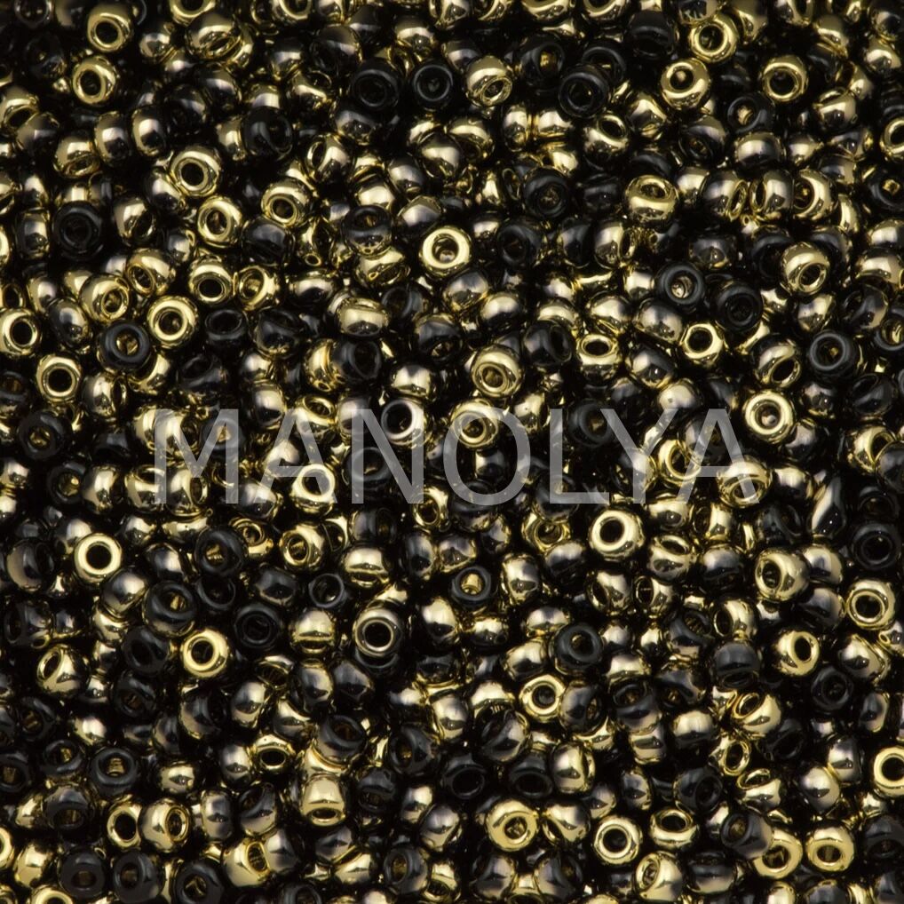 15-401-26441 MIYUKI SEEDBEADS BLACK AMBER GOLD (00401AG)