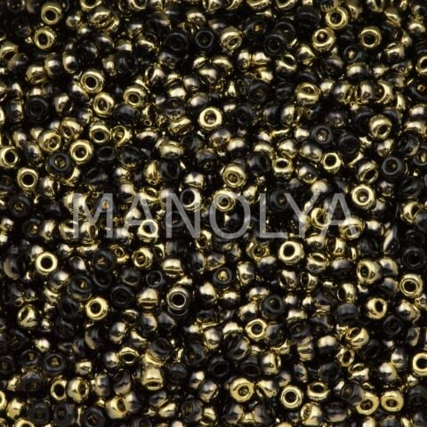 15-401-26441 MIYUKI SEEDBEADS BLACK AMBER GOLD (00401AG)
