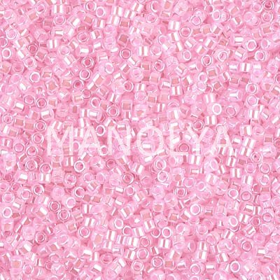 DB244-DELICA BD LINED CRYSTL/LT PINK
