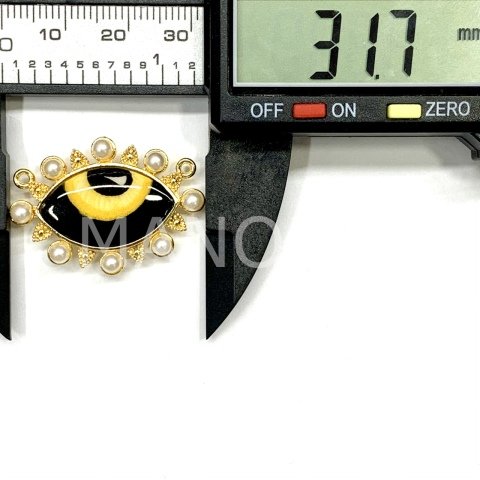 3,1cm. SİYAH İNCİ PORSELEN GÖZ KOLYE