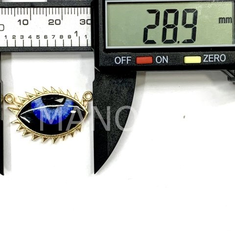 2,9cm. SİYAH KİRPİKLİ PORSELEN GÖZ KOLYE UCU