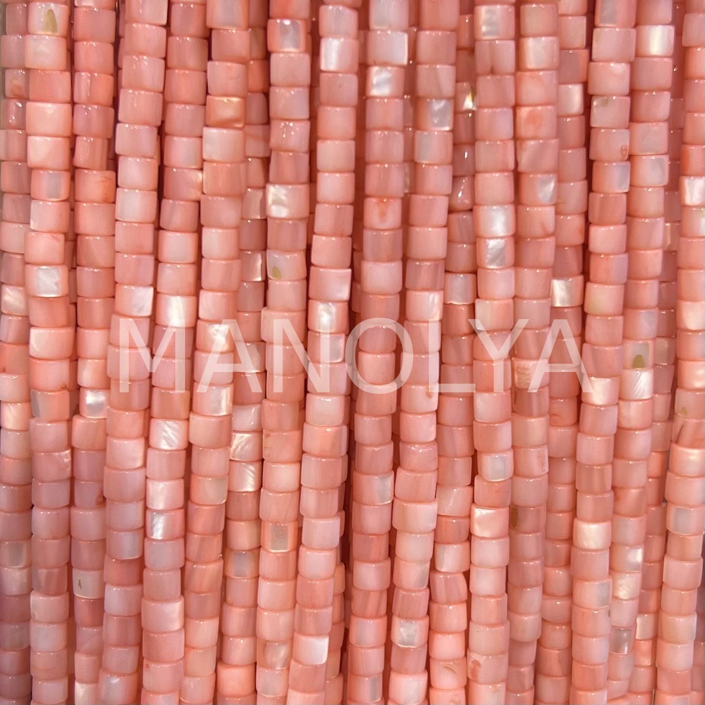 4x3mm. PEMBE SİLİNDİR SEDEF