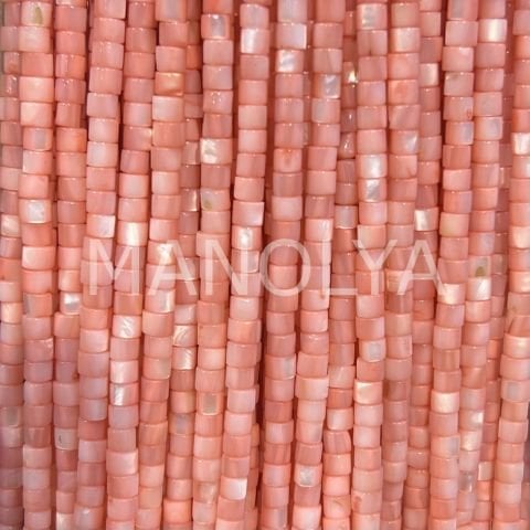 4x3mm. PEMBE SİLİNDİR SEDEF