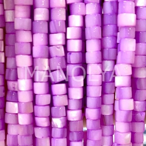 4x3mm. LİLA SİLİNDİR SEDEF