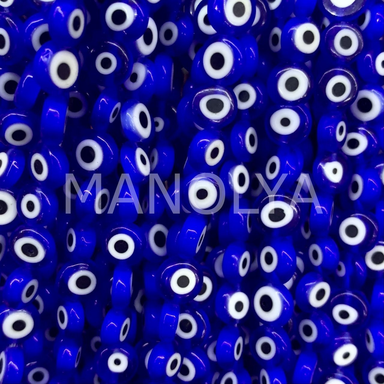 6mm. LACİVERT YASSI NAZAR BONCUK