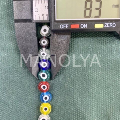 8mm. MİX YASSI NAZAR BONCUK