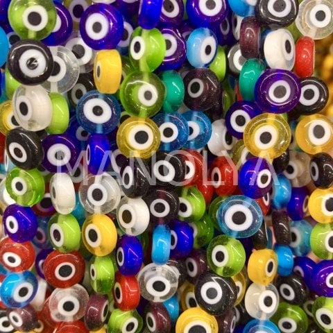 8mm. MİX YASSI NAZAR BONCUK