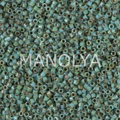 DB2264-MIYUKI 11/0 DELICA PICASSO SEAFOAM GREEN MATTE