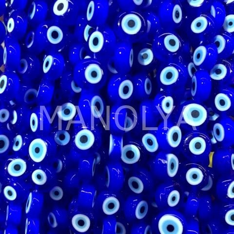 8mm. LACİVERT YASSI NAZAR BONCUK