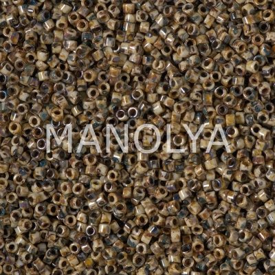 DB2267-MIYUKI 11/0 DELICA PICASSO BROWN TAN MATTE