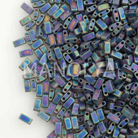 HTL401FR Miyuki Half Tila Opaque Matte Black AB (Yarım Tila 401FR)