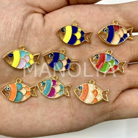 2,2cm. MİNELİ BALIK KOLYE UCU