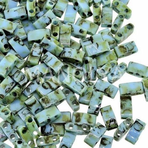 HTL4514 Miyuki Half Tila Opaque Seafoam Green Picasso (Yarım Tila 4514)