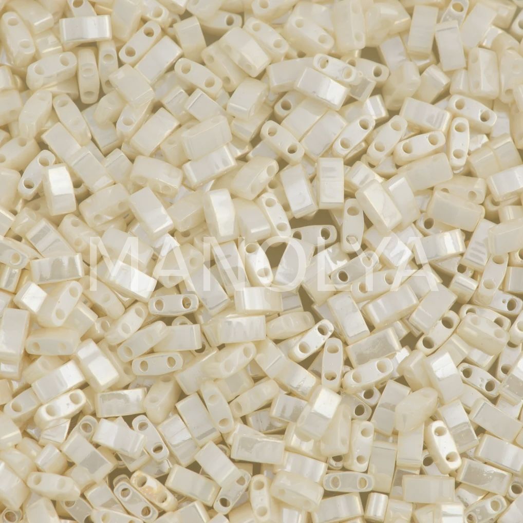 HTL592 Miyuki Half Tila Antique Ivory Pearl Ceylon (Yarım Tila 592)