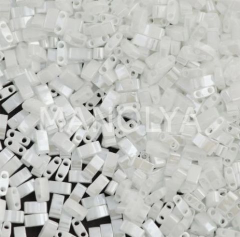 HTL420 Miyuki Half Tila Opaque White Pearl(Yarım Tila 420)