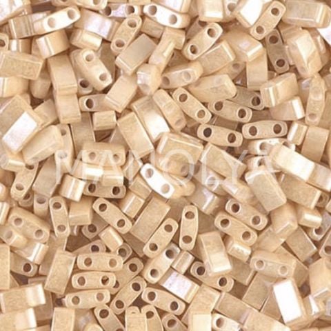 HTL593 Miyuki Half Tila Opaque Beige Luster (Yarım Tila 593)