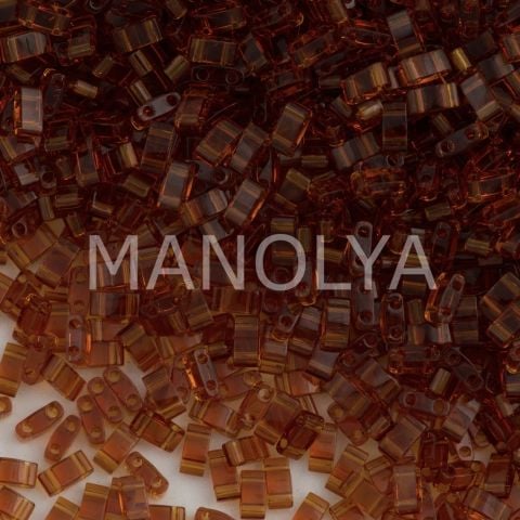 HTL134 Miyuki Half Tila Transparent Dark Amber (Yarım Tila 134)