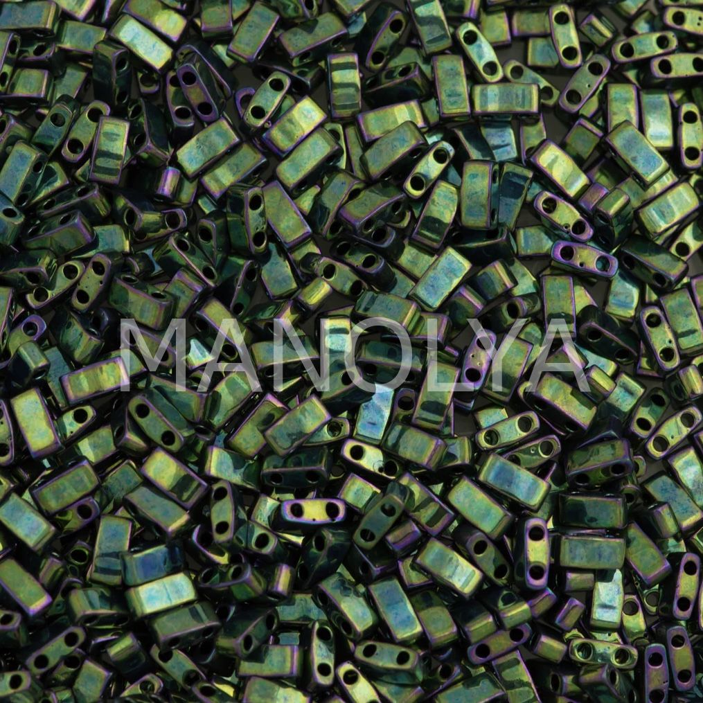 HTL468 Miyuki Half Tila Metallic Green Iris (Yarım Tila 468)