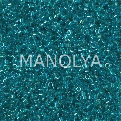 DB2380-MIYUKI DELICA BD FANCY LINED TEAL GREEN