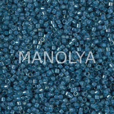 DB2384-MIYUKI DELICA BD FANCY LINED TEAL DK BLUE